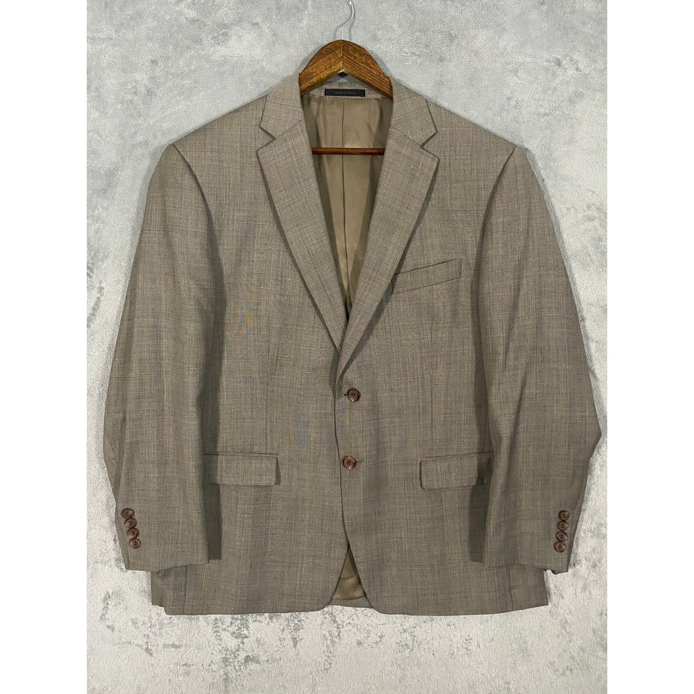 Lauren Ralph Lauren Blazer Mens 44S Brown Glen Plaid 100% Wool Sport Coat